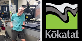 photo of Holly Yashi owner by his equipment and kokatat logo