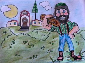 Photo of the finished coloring contest winner's artwork