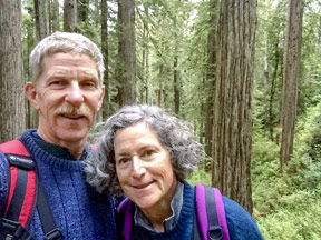 Eric Weir and Laura Frank selfie in the forest 