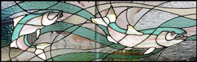 stained glass fishes