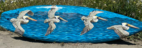surfboard with painted birds